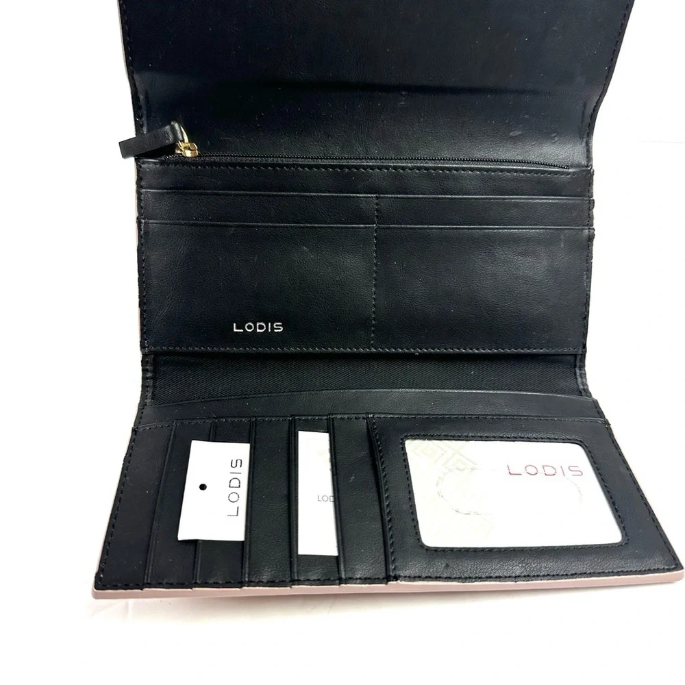 Lodis Wallet Mill Valley Alix Trifold Brown Leather RFID Organizer Clutch New‎